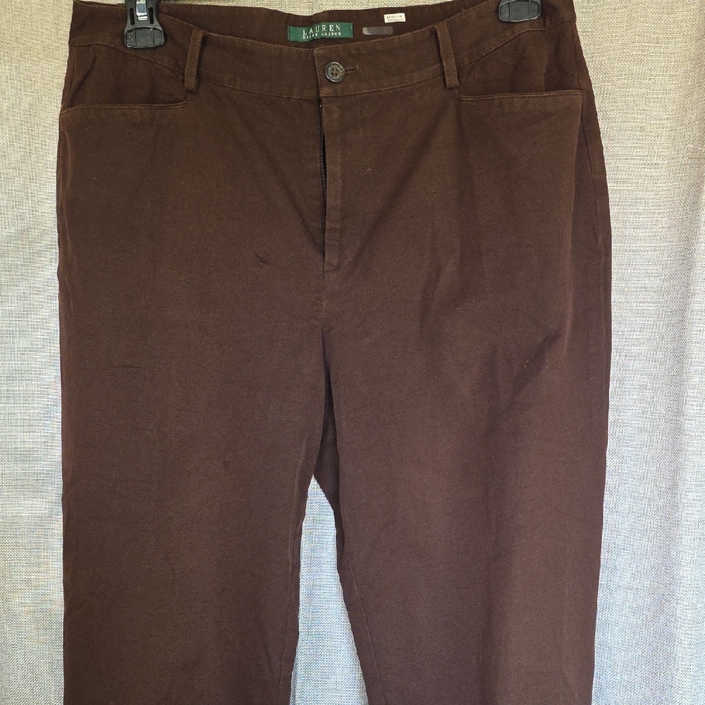 Lauren Ralph Lauren Dark Brown Straight Leg Pant Women‎ Sz 12 H3 2025278 - Picture 9 of 11